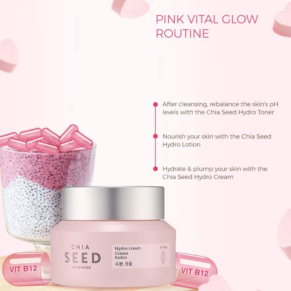 The Face Shop Chia Seed Advanced Hydro Cream - Concentrated Gel Type Hydrating Face Moisturizer with Instant Cooling Effect, 1.76 Fl Oz - görsel 10