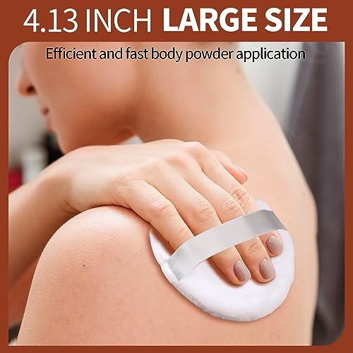 Teenitor 4.13 Inch Ultra Soft Washable Large Round Velour Powder Puff for Body Loose Powder, 4 Pcs (Hot Pink) - görsel 8