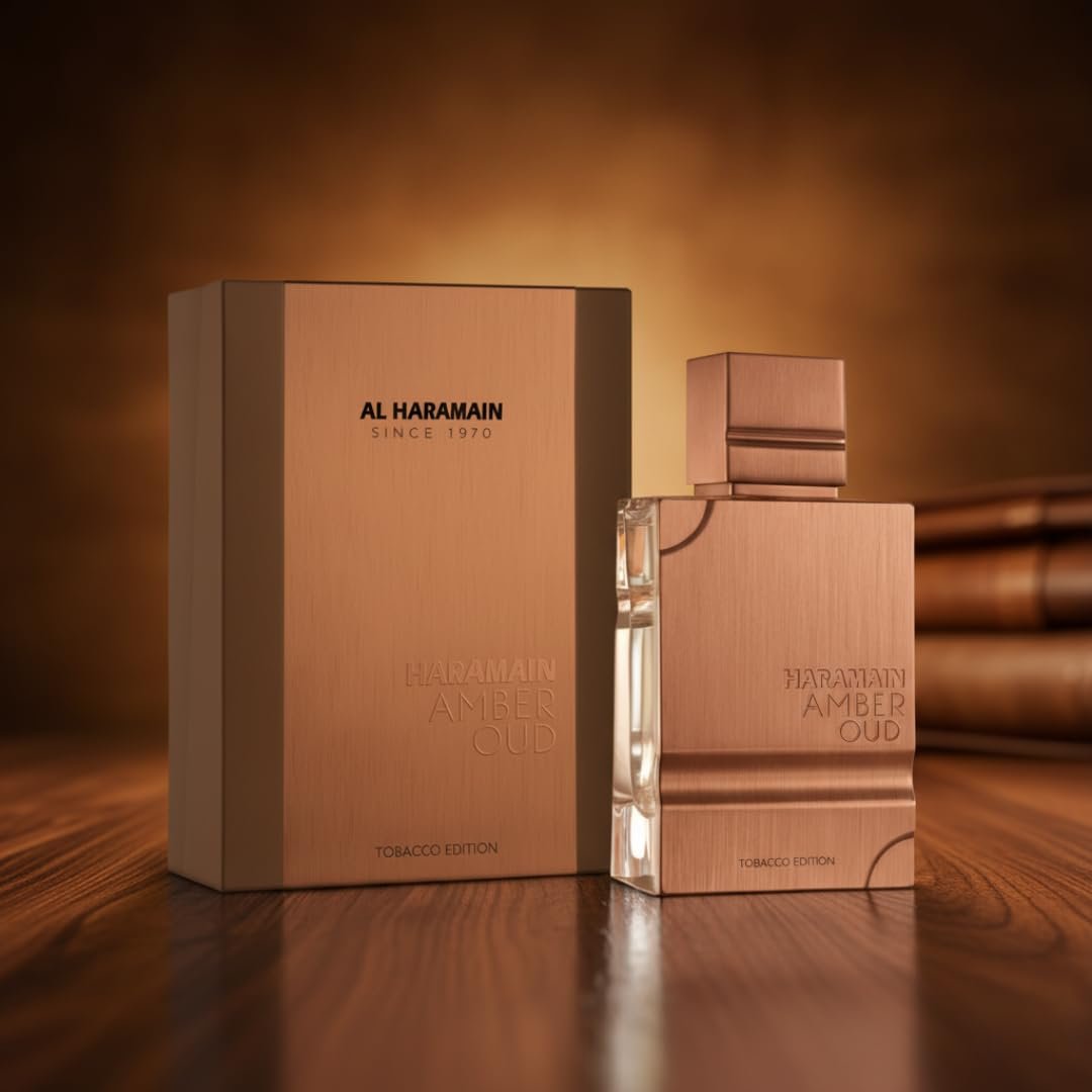 Al Haramain Amber Oud Tobacco Edition Eau de Parfum - Unisex Arabian Fragrance with Tobacco Leaf, Cinnamon, Vanilla & Dried Fruit - Long Lasting Cologne - 2 oz (60 ml) Spray Avelisse