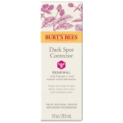 Burt's Bees Renewal Dark Spot Corrector – Natural Retinol Alternative & Vitamin C Serum, Reduces Dark Spots & Uneven Skin Tone, 98.6% Natural Origin, 1 fl oz Avelisse