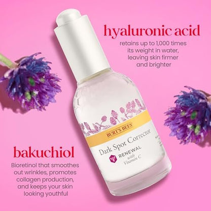 Burt's Bees Renewal Dark Spot Corrector – Natural Retinol Alternative & Vitamin C Serum, Reduces Dark Spots & Uneven Skin Tone, 98.6% Natural Origin, 1 fl oz Avelisse