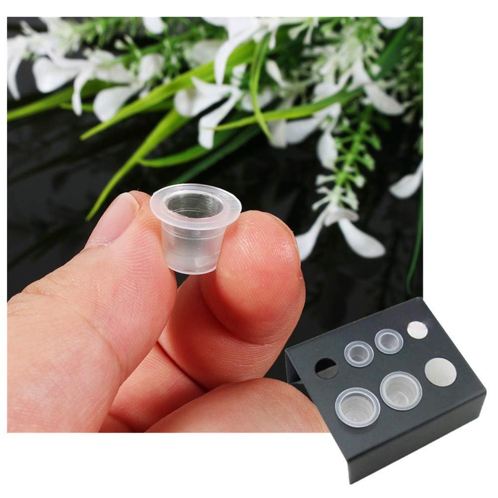 Joylife 300PCS Disposable Tattoo Ink Cups, 14mm Medium Pigment Cups for Tattoo Kits and Supplies - görsel 12