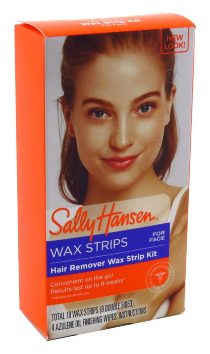 Sally Hansen Hair Remover Wax Strip Kit For Face (Pack of 2) - Gentle Facial Hair Removal Avelisse