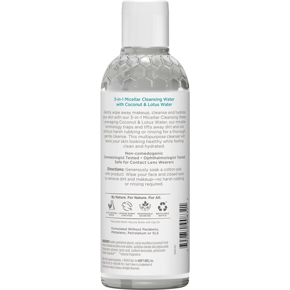 Burt's Bees Micellar Cleansing Water with Coconut & Lotus Extract, 8 oz – Gentle Makeup Remover & Facial Cleanser - görsel 7