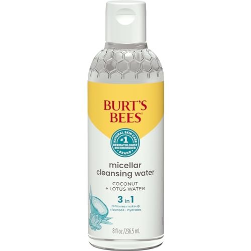 Burt's Bees Micellar Cleansing Water with Coconut & Lotus Extract, 8 oz – Gentle Makeup Remover & Facial Cleanser - görsel 6