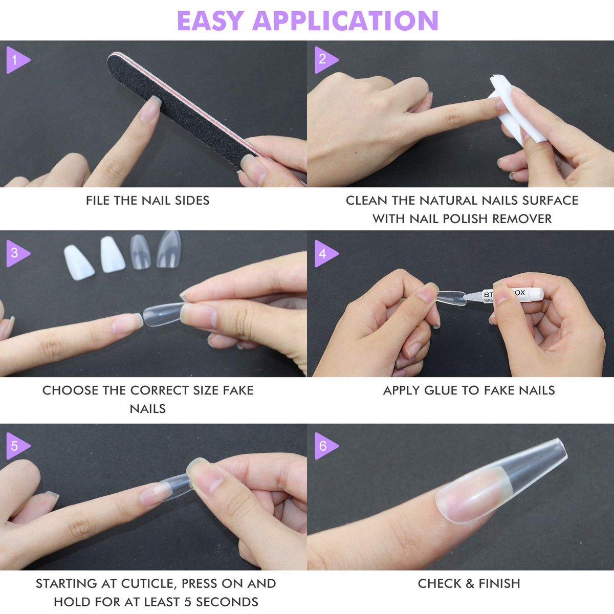 BTArtbox Nail Glue for Acrylic Nails and Press On Nails – 8 Pack Super Bond Adhesive for Fake Nails Tips, Long Lasting, 0.07 oz Each - görsel 9