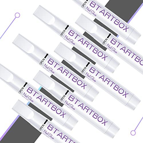 BTArtbox Nail Glue for Acrylic Nails and Press On Nails – 8 Pack Super Bond Adhesive for Fake Nails Tips, Long Lasting, 0.07 oz Each - görsel 16