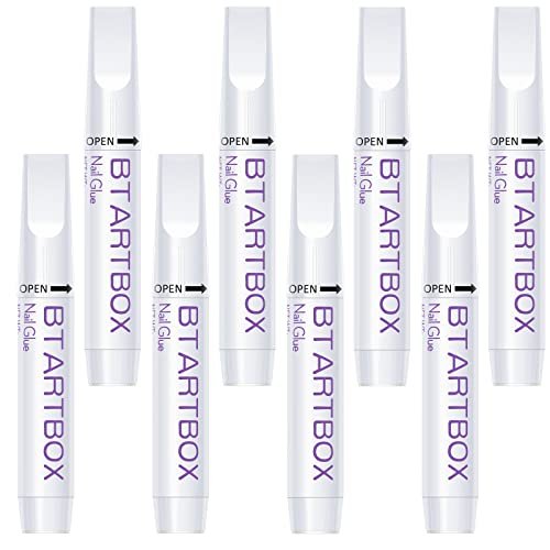 BTArtbox Nail Glue for Acrylic Nails and Press On Nails – 8 Pack Super Bond Adhesive for Fake Nails Tips, Long Lasting, 0.07 oz Each - görsel 2