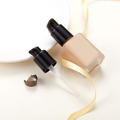 Boao 4-Pack Replacement Foundation Pump – Black Plastic Cosmetic Liquid Makeup Bottle Pump for Dispensers