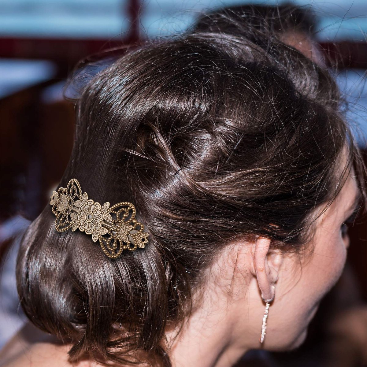 WILLBOND 6-Piece Vintage Hair Barrettes - Retro French Flower Metal Clips for Women - görsel 11