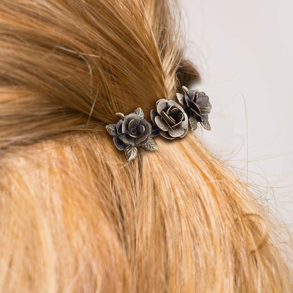 WILLBOND 6-Piece Vintage Hair Barrettes - Retro French Flower Metal Clips for Women