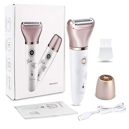 RenFox Electric Razor for Women - Painless 2-in-1 Shaver, Wet & Dry, Rechargeable, Rose Gold Avelisse