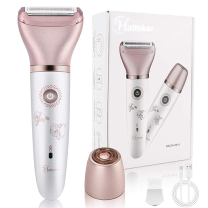 RenFox Electric Razor for Women - Painless 2-in-1 Shaver, Wet & Dry, Rechargeable, Rose Gold Avelisse