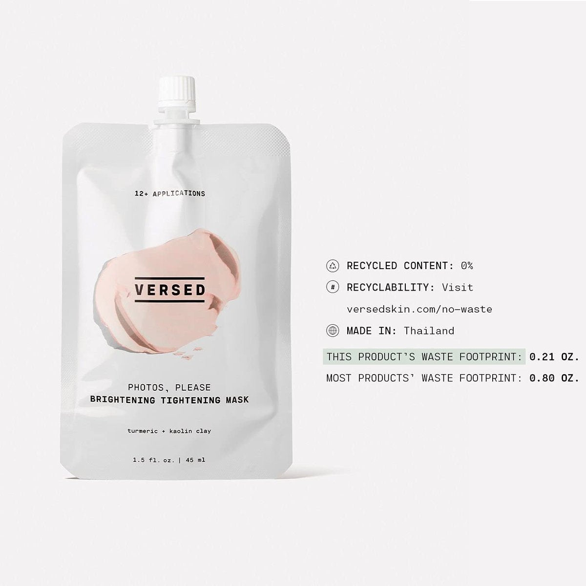 Versed Photos, Please - Tightening & Brightening Turmeric Face Mask with Kaolin Clay | Pore-Tightening, Hydrating, Exfoliating Mask for Blackheads & Uneven Skin Tone (1.5 fl oz) - görsel 7