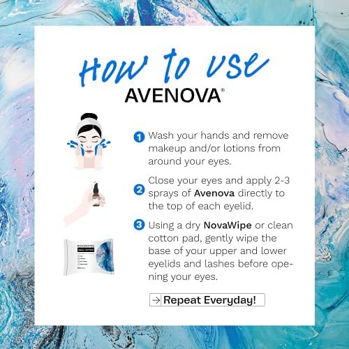 Avenova NovaWipes Dry Eyelid Wipes – Non-Irritating, Durable & Absorbent Multi-Layer Cleansing Wipes for Use with Avenova Spray, 30 Count - görsel 5