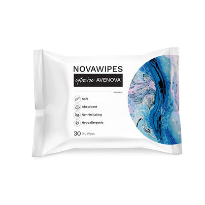 Avenova NovaWipes Dry Eyelid Wipes – Non-Irritating, Durable & Absorbent Multi-Layer Cleansing Wipes for Use with Avenova Spray, 30 Count