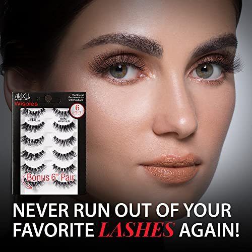 Ardell Demi Wispies False Eyelashes Multipack – Natural Wispy Lashes with Invisiband, 6 Pairs (Pack of 2), Black Avelisse