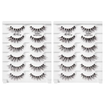 Ardell Demi Wispies False Eyelashes Multipack – Natural Wispy Lashes with Invisiband, 6 Pairs (Pack of 2), Black Avelisse