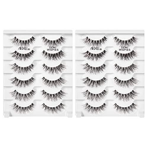 Ardell Demi Wispies False Eyelashes Multipack – Natural Wispy Lashes with Invisiband, 6 Pairs (Pack of 2), Black Avelisse
