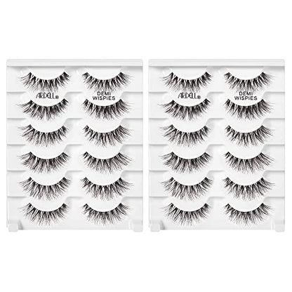 Ardell Demi Wispies False Eyelashes Multipack – Natural Wispy Lashes with Invisiband, 6 Pairs (Pack of 2), Black Avelisse