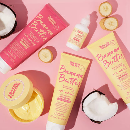 Umberto Giannini Coily Banana Butter Repair + Restore Leave-in Conditioner - Vegan & Cruelty Free, 97% Natural, 6.76 Fl Oz Avelisse
