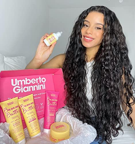 Umberto Giannini Coily Banana Butter Repair + Restore Leave-in Conditioner - Vegan & Cruelty Free, 97% Natural, 6.76 Fl Oz Avelisse