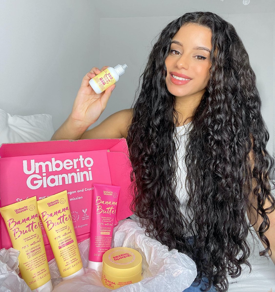 Umberto Giannini Coily Banana Butter Repair + Restore Leave-in Conditioner - Vegan & Cruelty Free, 97% Natural, 6.76 Fl Oz Avelisse