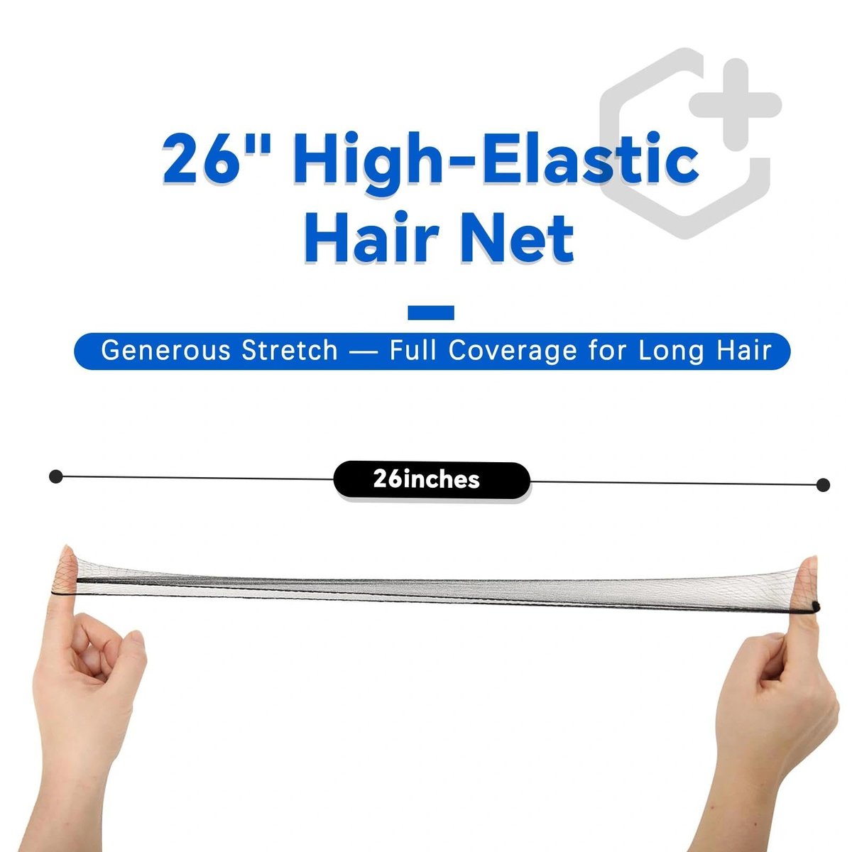 Smilco 100 Pcs 26 Inches Hair Nets - Elastic Invisible Mesh Wig Nets for Hair Bun, Ballet, Kitchen, Food Service (Black) - görsel 7