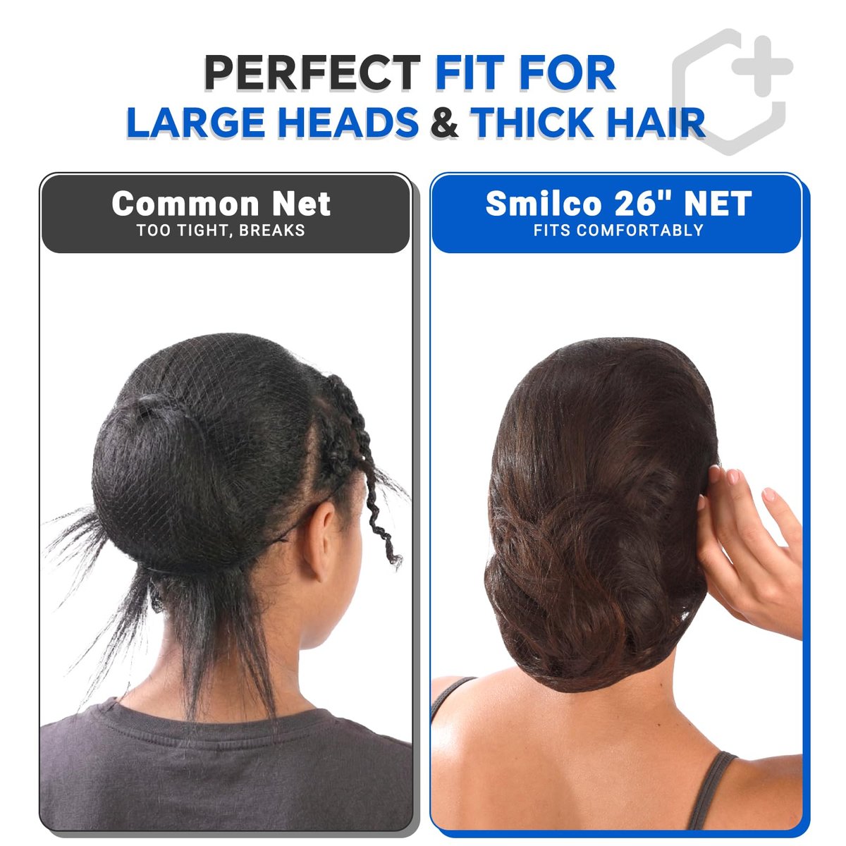 Smilco 100 Pcs 26 Inches Hair Nets - Elastic Invisible Mesh Wig Nets for Hair Bun, Ballet, Kitchen, Food Service (Black) - görsel 3
