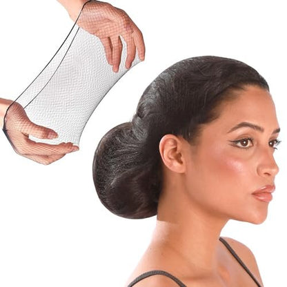 Smilco 100 Pcs 26 Inches Hair Nets - Elastic Invisible Mesh Wig Nets for Hair Bun, Ballet, Kitchen, Food Service (Black)