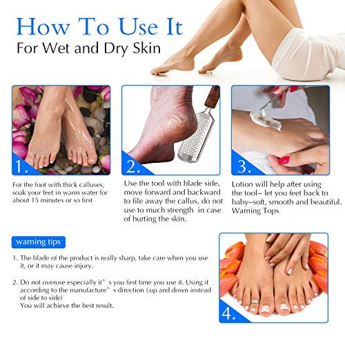 Professional Pedicure Foot File - Colossal Stainless Steel Detachable Foot Scrubber for Wet & Dry Feet - görsel 10