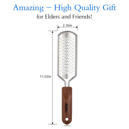 Professional Pedicure Foot File - Colossal Stainless Steel Detachable Foot Scrubber for Wet & Dry Feet