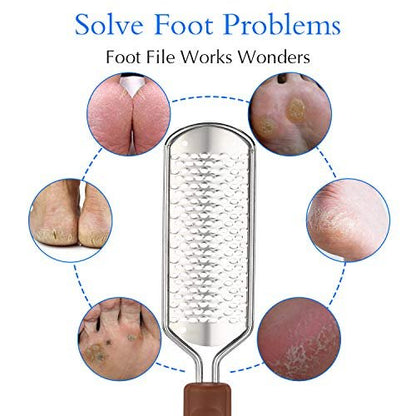 Professional Pedicure Foot File - Colossal Stainless Steel Detachable Foot Scrubber for Wet & Dry Feet