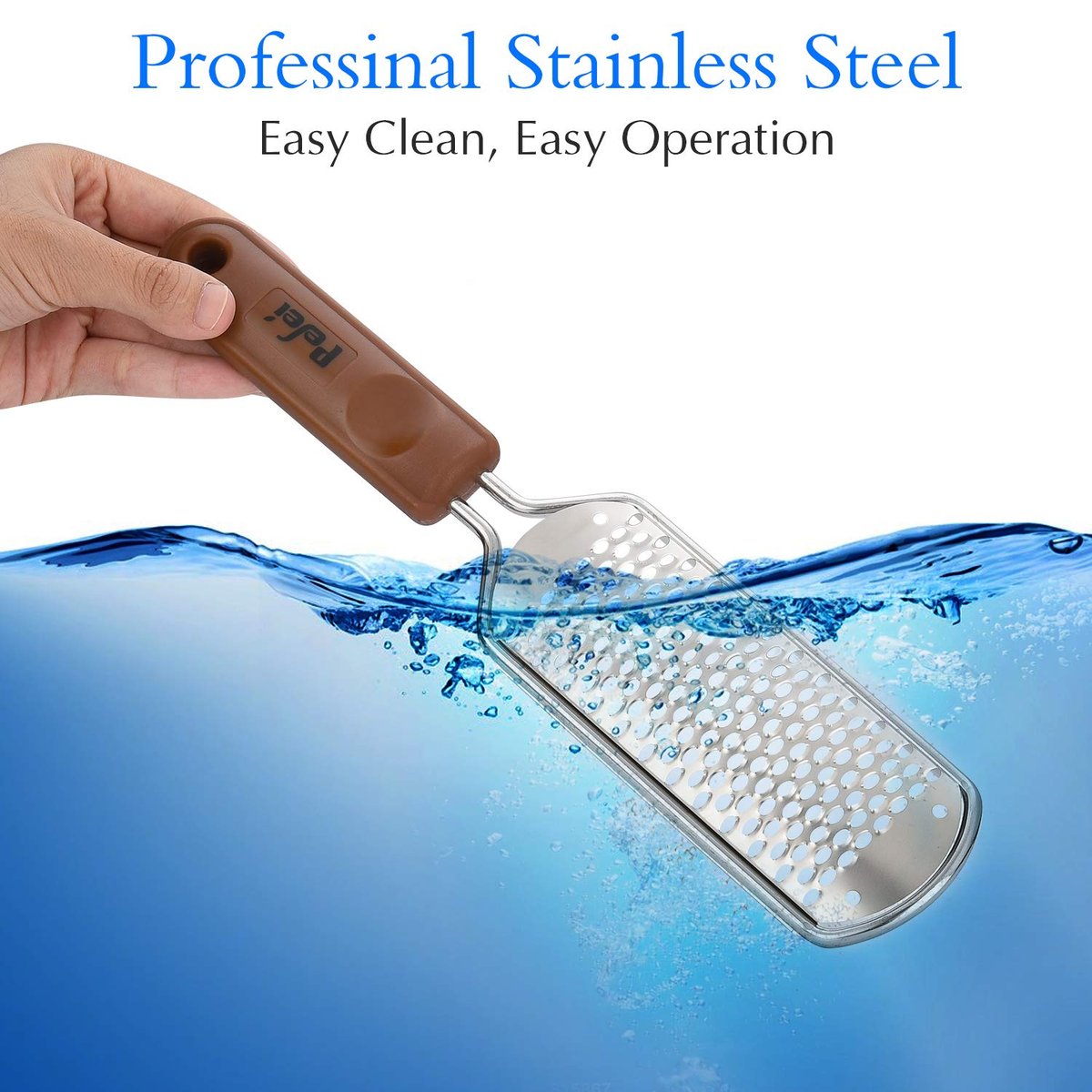 Professional Pedicure Foot File - Colossal Stainless Steel Detachable Foot Scrubber for Wet & Dry Feet - görsel 11