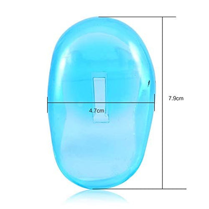 2-Pack Reusable Ear Covers for Hair Dye & Dryer – Plastic Anti-Staining Shield for Salon or Home Use (Blue)
