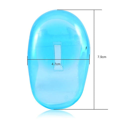 2-Pack Reusable Ear Covers for Hair Dye & Dryer – Plastic Anti-Staining Shield for Salon or Home Use (Blue)