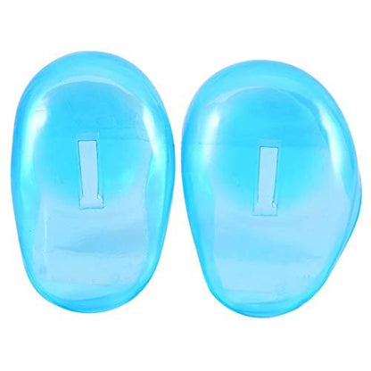 2-Pack Reusable Ear Covers for Hair Dye & Dryer – Plastic Anti-Staining Shield for Salon or Home Use (Blue)