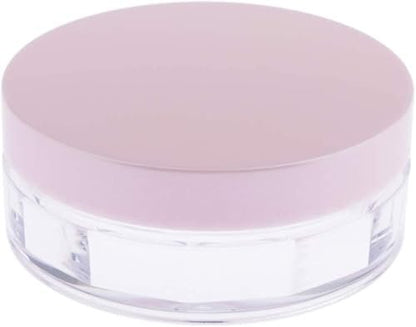 AKOAK 10 ml Empty Loose Powder Compact Container – No Leaks, Reusable Plastic Case with Sponge Puff & Elastic Net Sifter (Pink, 1 Pack)