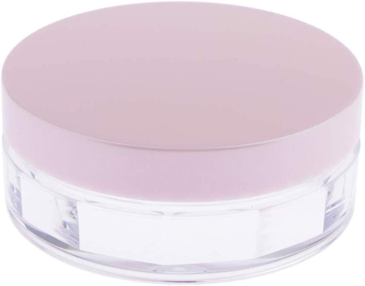 AKOAK 10 ml Empty Loose Powder Compact Container – No Leaks, Reusable Plastic Case with Sponge Puff & Elastic Net Sifter (Pink, 1 Pack) - görsel 1