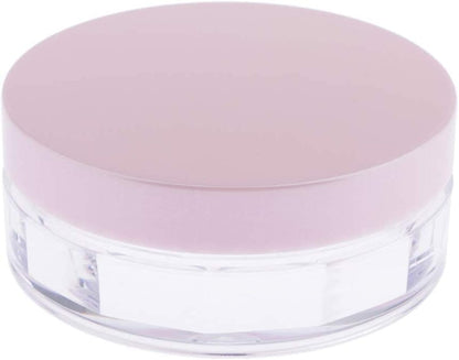 AKOAK 10 ml Empty Loose Powder Compact Container – No Leaks, Reusable Plastic Case with Sponge Puff & Elastic Net Sifter (Pink, 1 Pack)