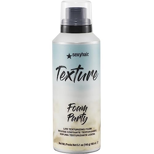 SexyHair Texture Foam Party Lite Texturizing Foam, 5.2 oz - Lightweight Volumizing Hair Foam for Flexible Texture Avelisse