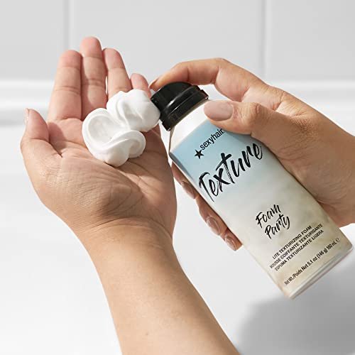 SexyHair Texture Foam Party Lite Texturizing Foam, 5.2 oz - Lightweight Volumizing Hair Foam for Flexible Texture Avelisse