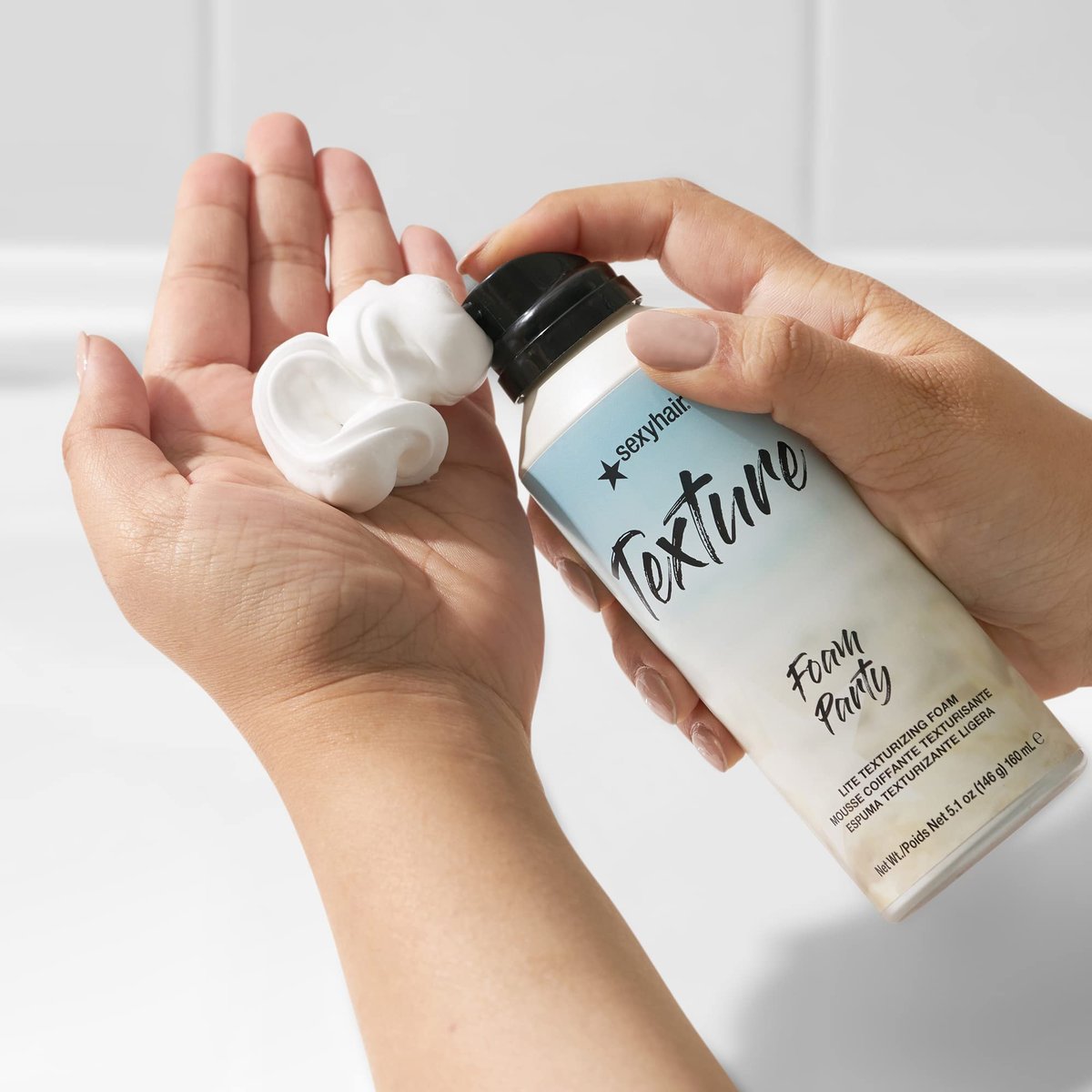 SexyHair Texture Foam Party Lite Texturizing Foam, 5.2 oz - Lightweight Volumizing Hair Foam for Flexible Texture Avelisse