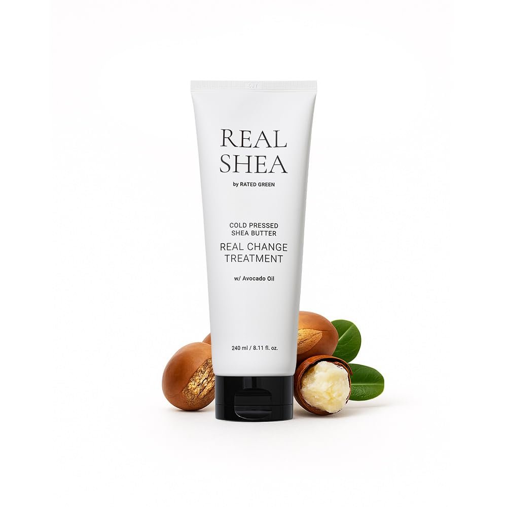 RATED GREEN Real Shea Real Change Treatment Deep Conditioning Hair Mask with Organic Shea Butter & Avocado Oil - 8.11 fl oz - görsel 1