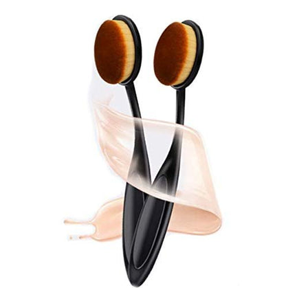 DNHCLL Professional Oval Loose Powder Toothbrush Foundation Makeup Brushes - 2 Pack for Blending Liquid, Cream or Flawless Powder Cosmetics