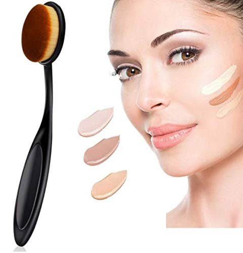 DNHCLL Professional Oval Loose Powder Toothbrush Foundation Makeup Brushes - 2 Pack for Blending Liquid, Cream or Flawless Powder Cosmetics - görsel 6