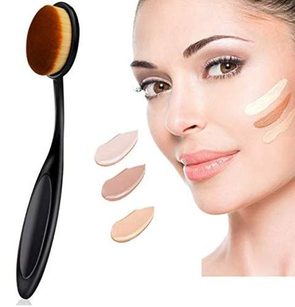 DNHCLL Professional Oval Loose Powder Toothbrush Foundation Makeup Brushes - 2 Pack for Blending Liquid, Cream or Flawless Powder Cosmetics