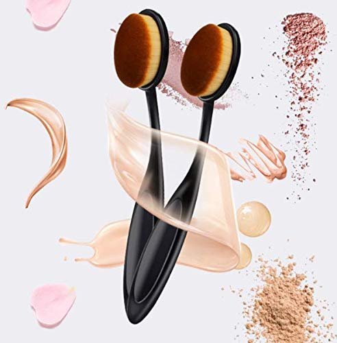 DNHCLL Professional Oval Loose Powder Toothbrush Foundation Makeup Brushes - 2 Pack for Blending Liquid, Cream or Flawless Powder Cosmetics - görsel 7