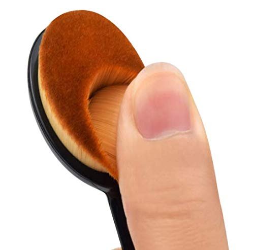 DNHCLL Professional Oval Loose Powder Toothbrush Foundation Makeup Brushes - 2 Pack for Blending Liquid, Cream or Flawless Powder Cosmetics - görsel 3