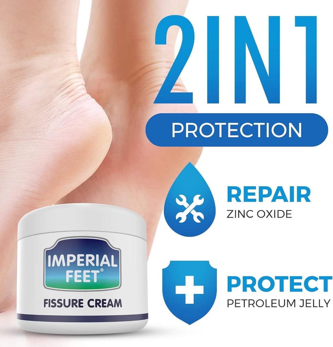 Imperial Feet 2 in 1 Foot Cream for Dry Cracked Heels - XL Foot Repair Cream for Dry Feet - Suitable for Diabetics - Professional Grade - görsel 5